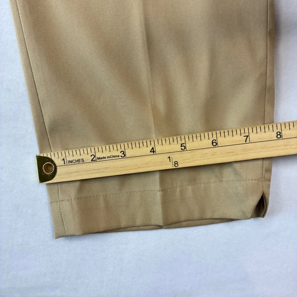 Brooks Brothers Chino Trousers Men 34x32 Tan Khaki Flat Front Cotton Pants